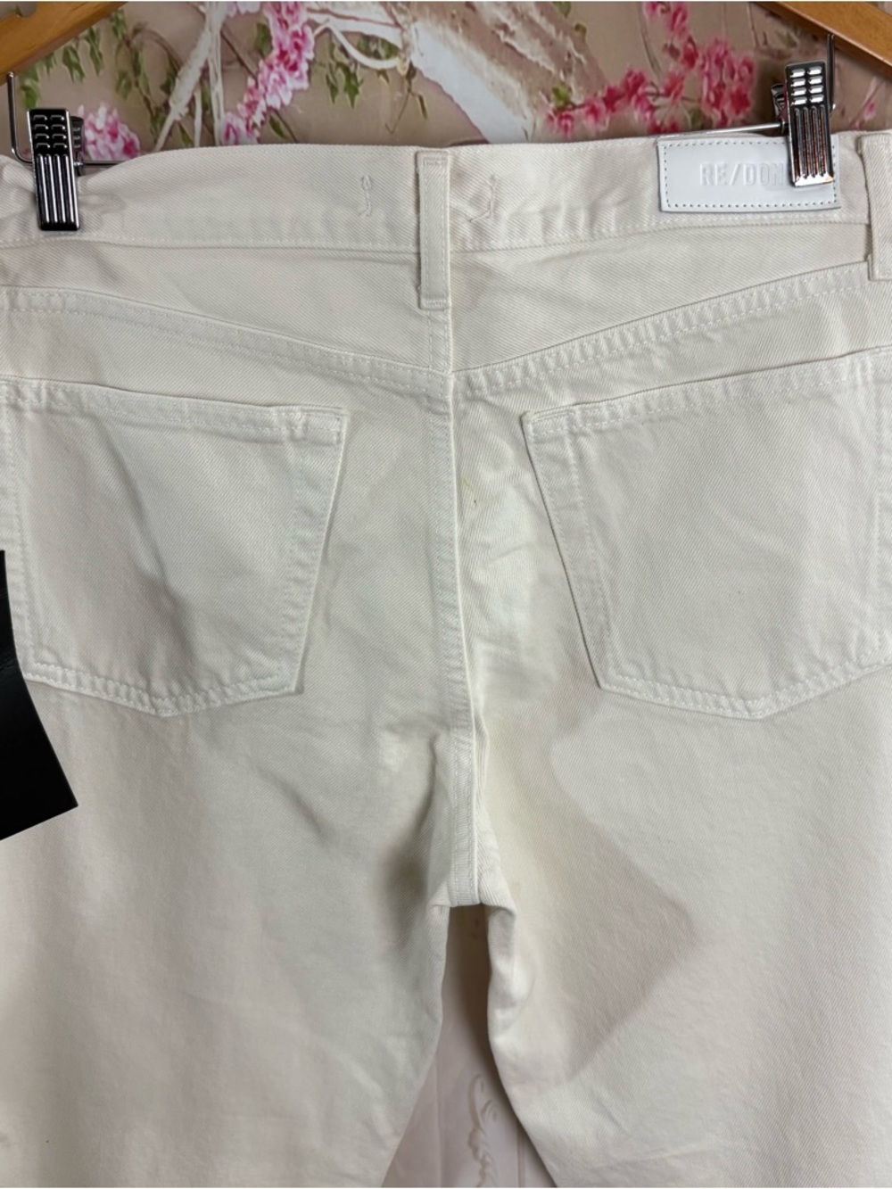 NEW Re/Done Cream High-Rise Easy straight Crop Jeans - Picture 6 of 11